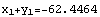 RowBox[{x  + y  =, , RowBox[{-, 62.4464}]}]          1    1